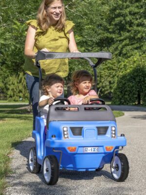 Step2 Two-Seater Push Car SUV for Toddlers, Blue – Realistic Design, Easy Steering, Detachable Canopy