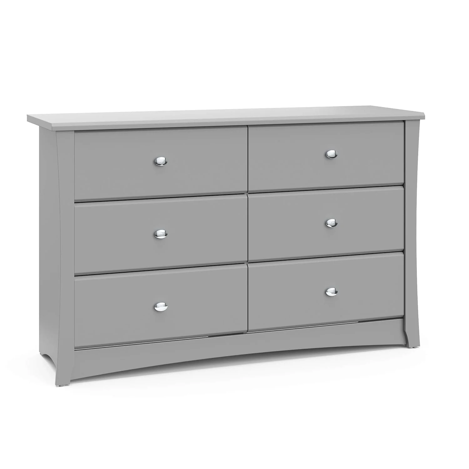 Storkcraft Crescent 6-Drawer Dresser, GREENGUARD Gold Certified, White, Nursery & Kids' Bedroom Furniture