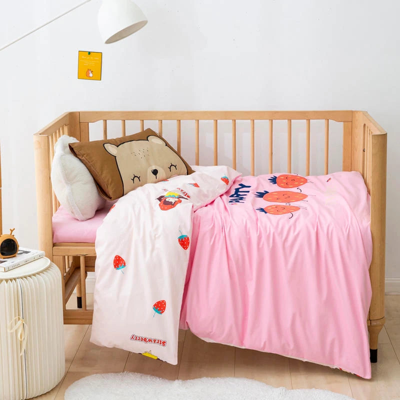 Strawberry Cotton Applique Embroidery Kit - 100% Cotton, 120x150 cm, Soft & Warm for All Seasons