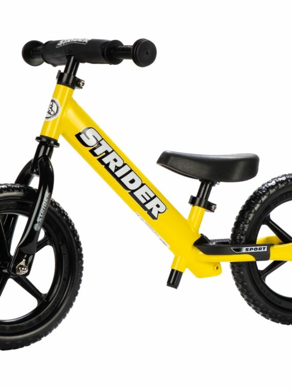 Strider 12 Sport Balance Bike, Yellow - Lightweight, Adjustable Seat, Ages 18 Months to 5 Years