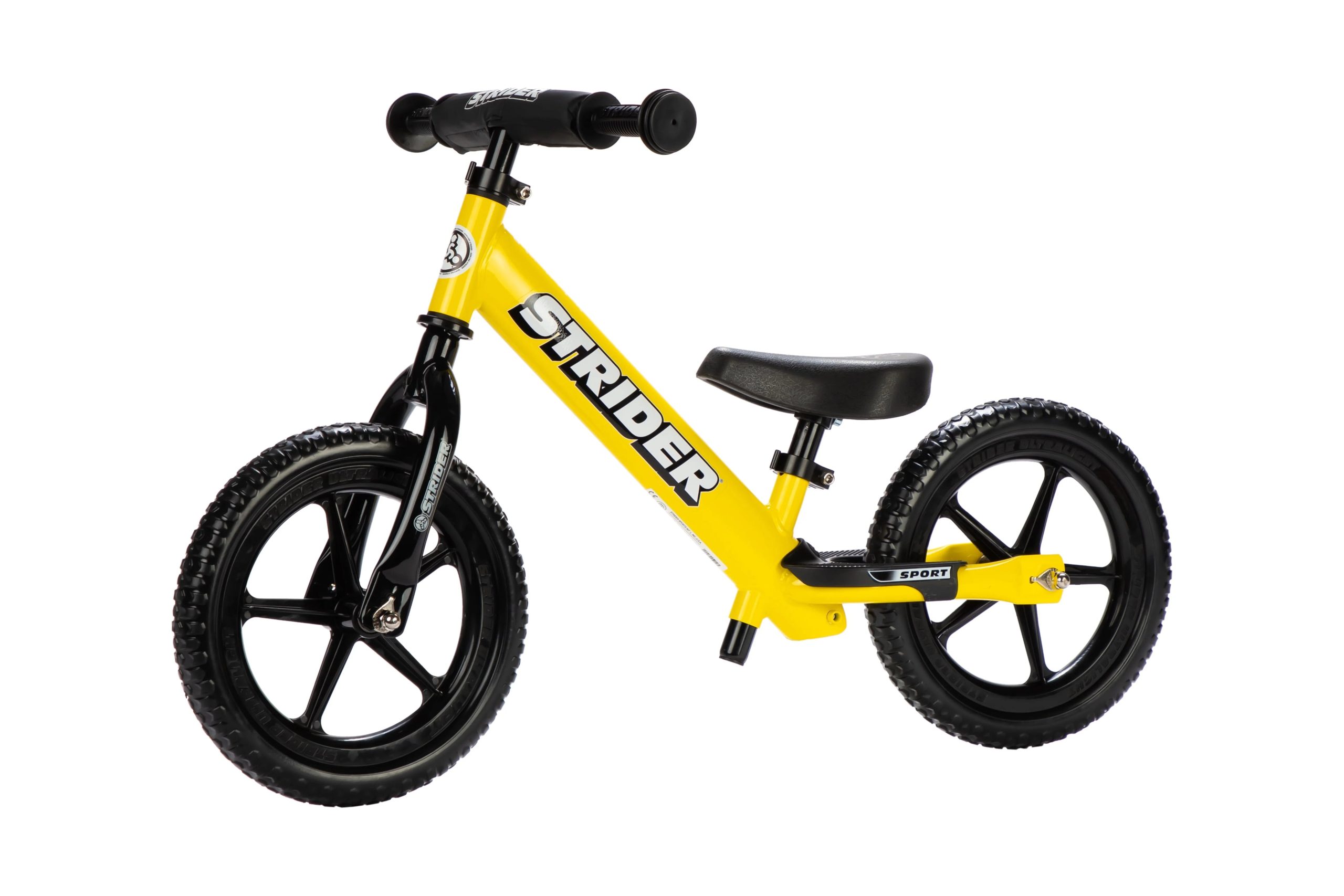 Strider 12 Sport Balance Bike, Yellow - Lightweight, Adjustable Seat, Ages 18 Months to 5 Years
