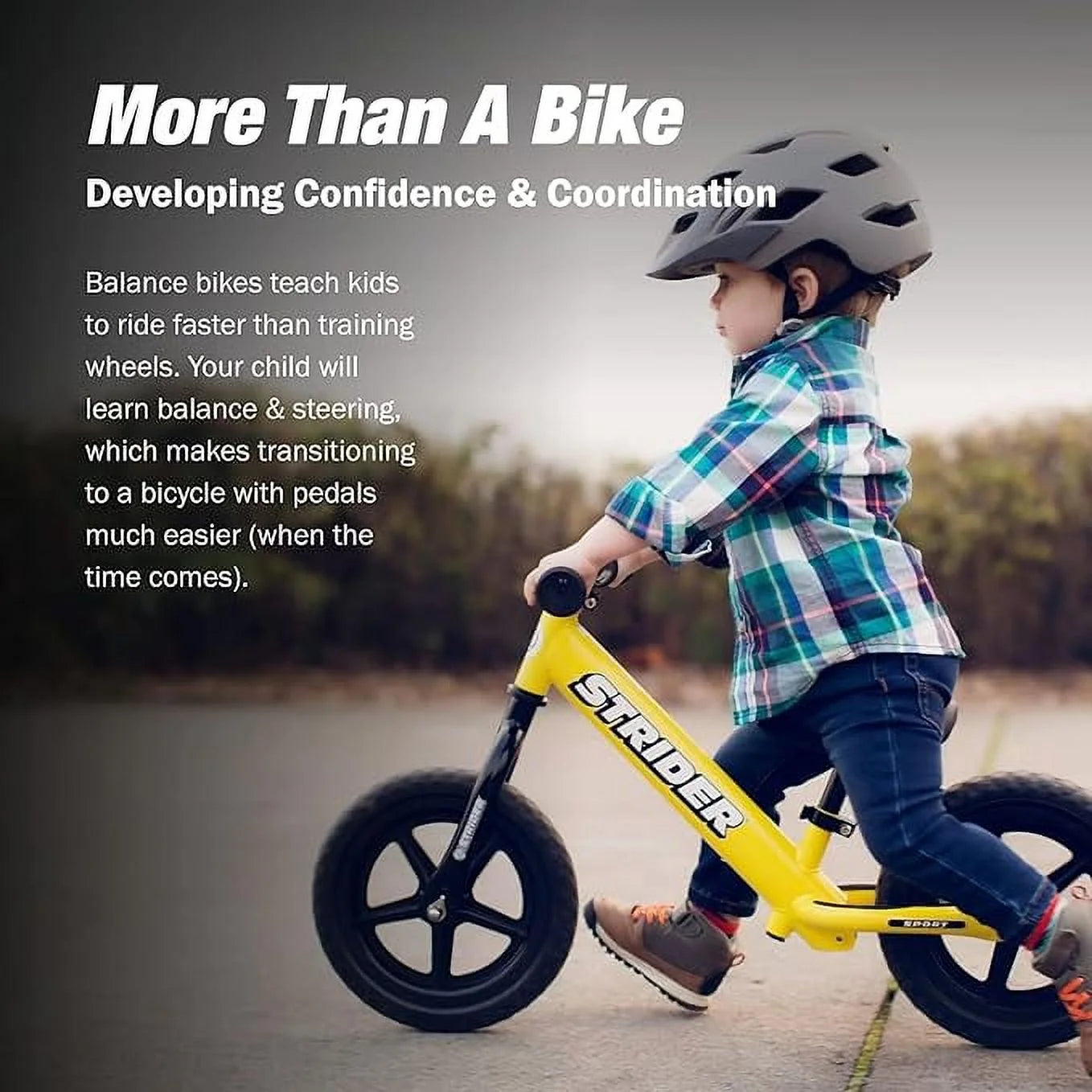 Strider 12 Sport Balance Bike, Yellow - Lightweight, Adjustable Seat, Ages 18 Months to 5 Years