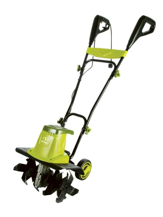 Sun Joe TJ604E Electric Garden Tiller, 16-Inch, 13.5 Amp Motor, Foldable Handle, Steel Tines