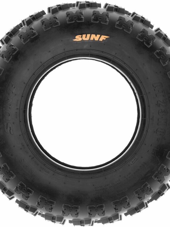 SunF A027 Set of 4 Knobby Sport ATV/UTV Tires, 22x7-10 Front & 20x10-9 Rear, 6-Ply Tubeless
