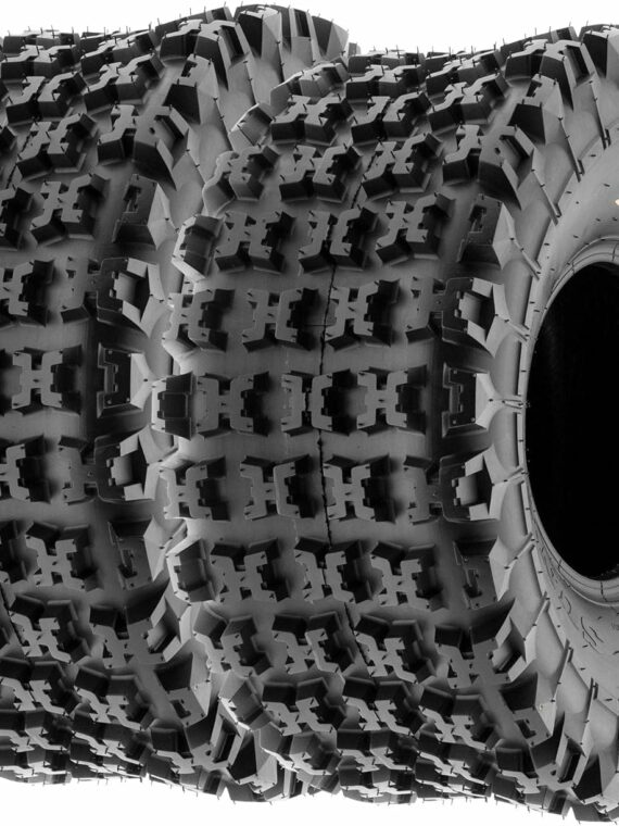 SunF A027 Set of 4 Knobby Sport ATV/UTV Tires, 22x7-10 Front & 20x10-9 Rear, 6-Ply Tubeless