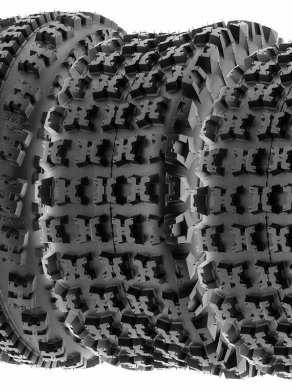 SunF A027 Set of 4 Knobby Sport ATV/UTV Tires, 22x7-10 Front & 20x10-9 Rear, 6-Ply Tubeless