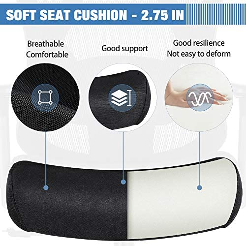 SUNNOW Ergonomic Mesh Office Chair, High Back Executive Desk Chair with Adjustable Lumbar Support & Armrests, Tilt Function, Black