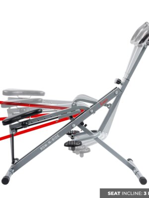 Sunny Health & Fitness Row-N-Ride Squat Assist Trainer, Full-Body Workout, Joint-Friendly, Compact, LCD Monitor