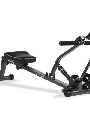 Sunny Health & Fitness Smart Adjustable Rowing Machine SF-RW1205, Bluetooth, 12 Resistance Levels, Compact, Ergonomic Seat