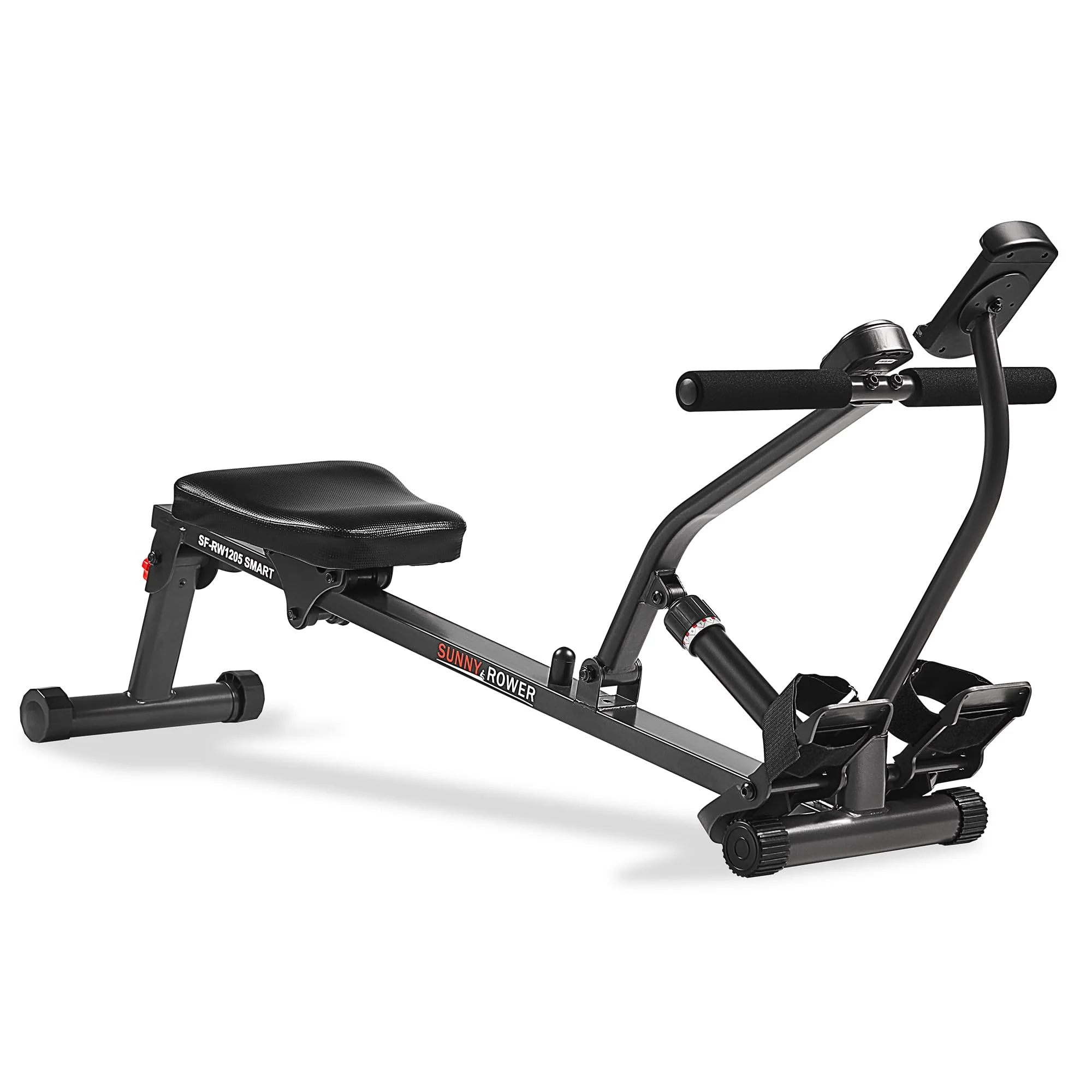 Sunny Health & Fitness Smart Adjustable Rowing Machine SF-RW1205, Bluetooth, 12 Resistance Levels, Compact, Ergonomic Seat
