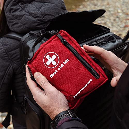 Surviveware Premium 200-Piece First Aid Kit for Cars, Camping, and Outdoor Use - Water & Rip Resistant, MOLLE Compatible