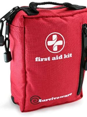 Surviveware Premium 200-Piece First Aid Kit for Cars, Camping, and Outdoor Use - Water & Rip Resistant, MOLLE Compatible