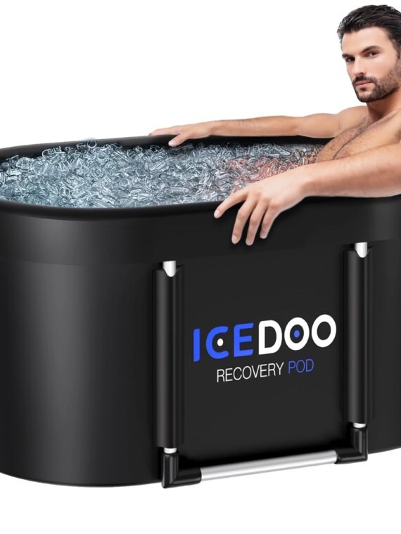 Susbie XL 129 Gal Oval Ice Bath Tub for Athletes - Cold & Hot Therapy, Portable, Easy Setup, 6-Layer Insulation