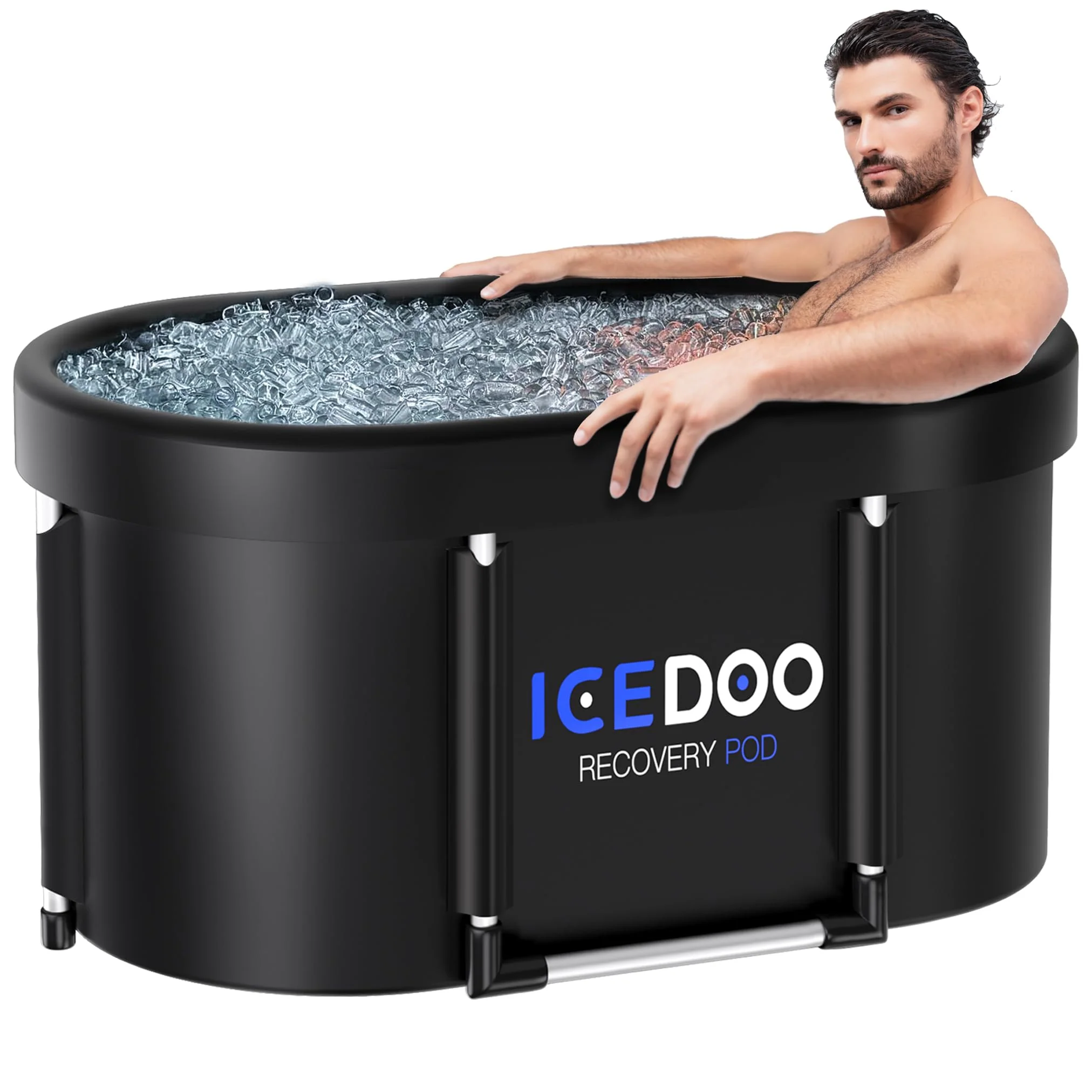 Susbie XL 129 Gal Oval Ice Bath Tub for Athletes - Cold & Hot Therapy, Portable, Easy Setup, 6-Layer Insulation