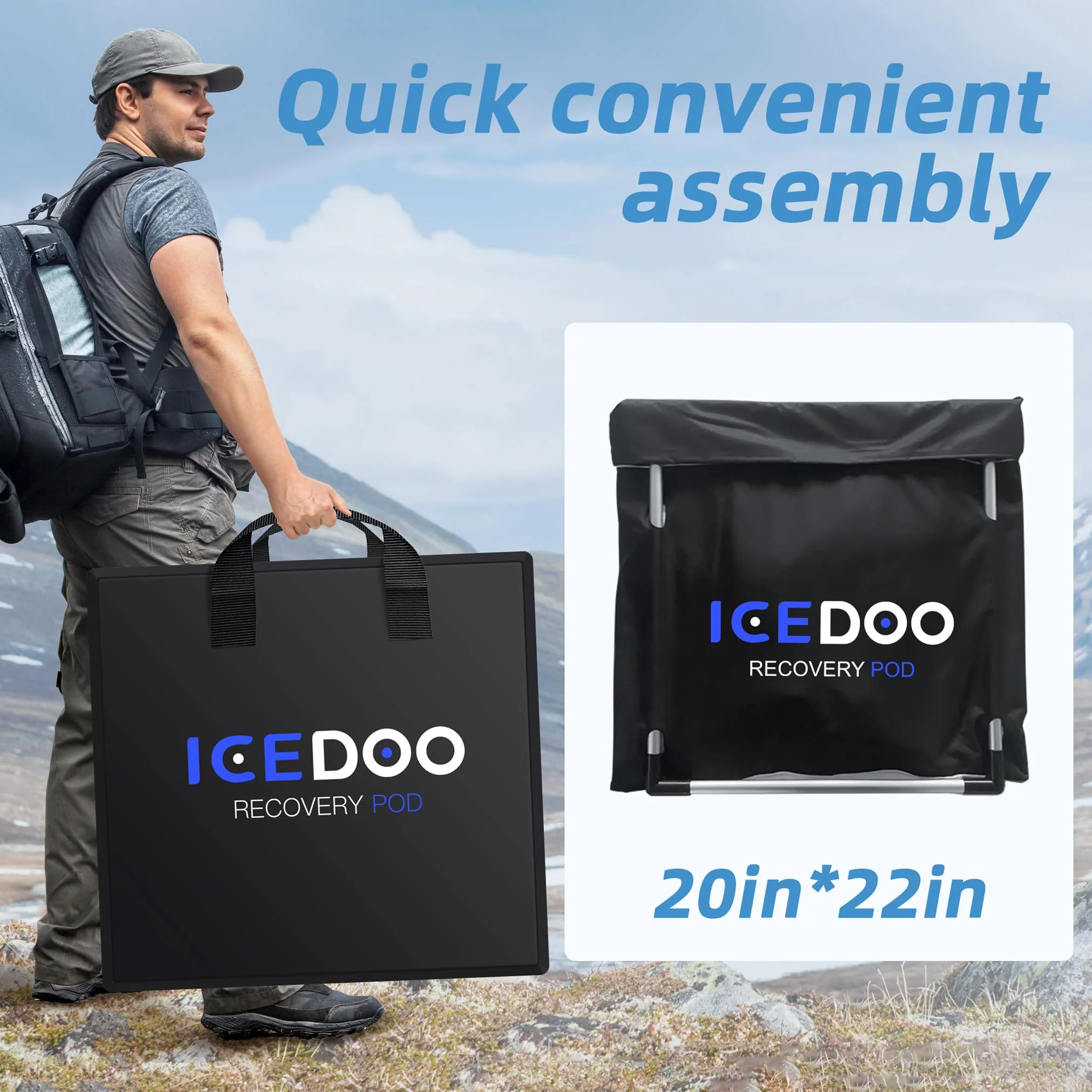 Susbie XL 129 Gal Oval Ice Bath Tub for Athletes - Cold & Hot Therapy, Portable, Easy Setup, 6-Layer Insulation