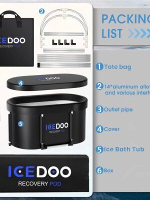 Susbie XL 129 Gal Oval Ice Bath Tub for Athletes – Cold & Hot Therapy, Portable, Easy Setup, 6-Layer Insulation