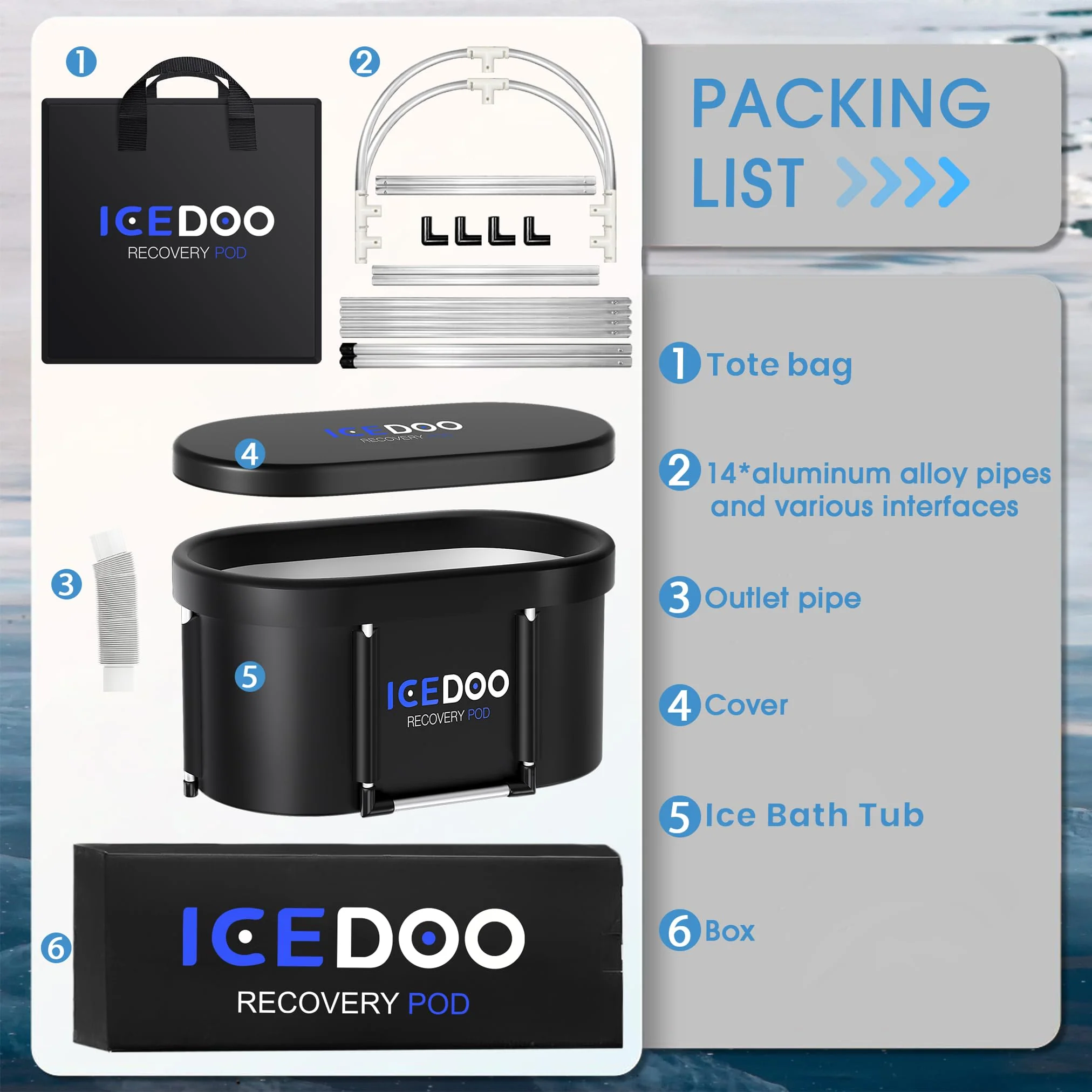 Susbie XL 129 Gal Oval Ice Bath Tub for Athletes - Cold & Hot Therapy, Portable, Easy Setup, 6-Layer Insulation