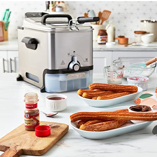 T-Fal Ultimate Steel Deep Fryer, 3.5L Oil, 2.6lb Food Capacity, Oil Filtration, Temp Control