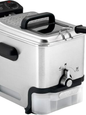 T-Fal Ultimate Steel Deep Fryer, 3.5L Oil, 2.6lb Food Capacity, Oil Filtration, Temp Control