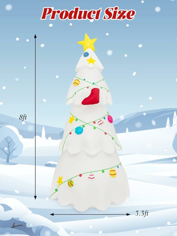 Tangkula 8ft Inflatable Christmas Tree with Rotating LED Lights, Waterproof Polyester, Indoor/Outdoor Holiday Decoration