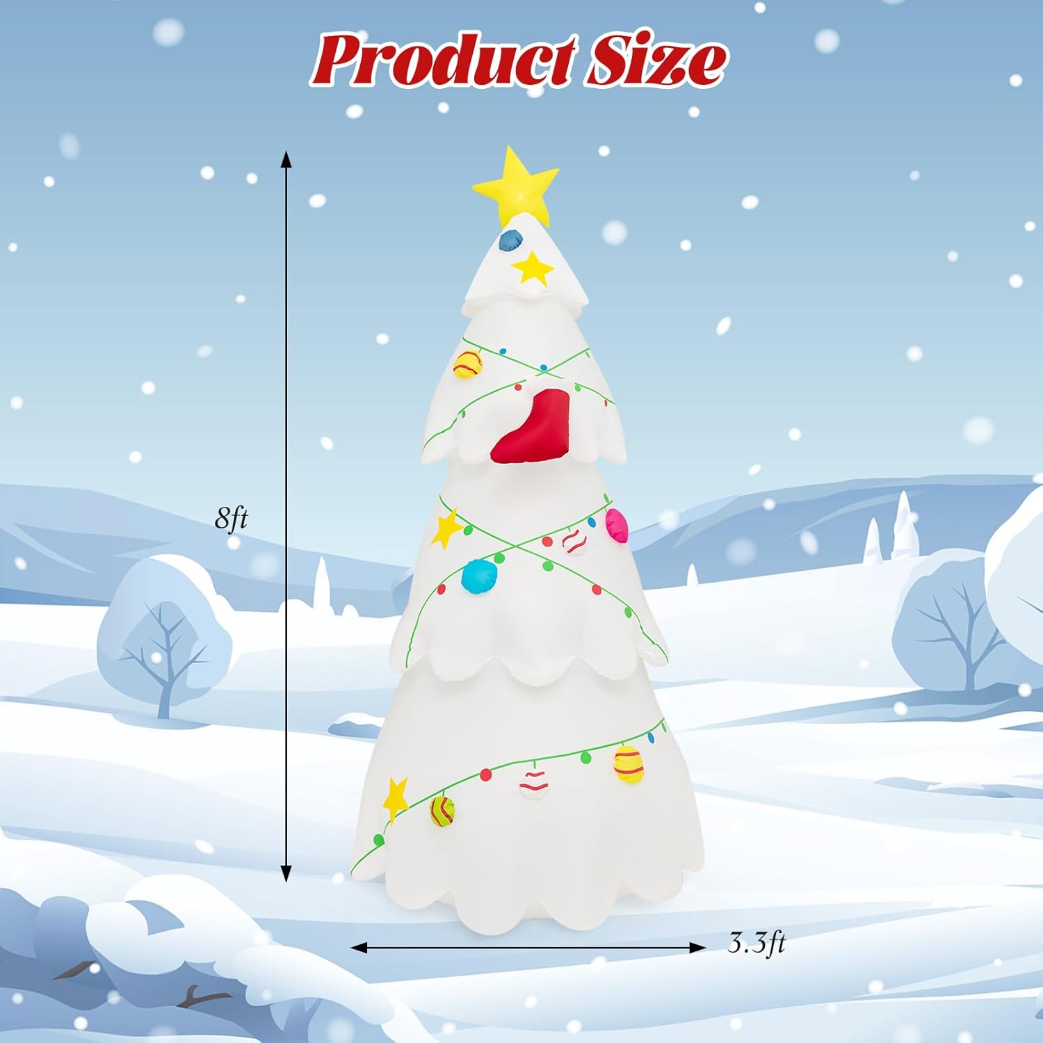 Tangkula 8ft Inflatable Christmas Tree with Rotating LED Lights, Waterproof Polyester, Indoor/Outdoor Holiday Decoration