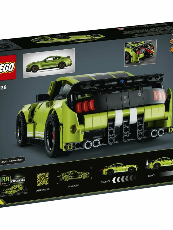 Technic Ford Mustang Shelby GT500 AR Race Car Toy Set, 544 Pieces, Ages 9+, with Pull-Back Motors and AR App Integration