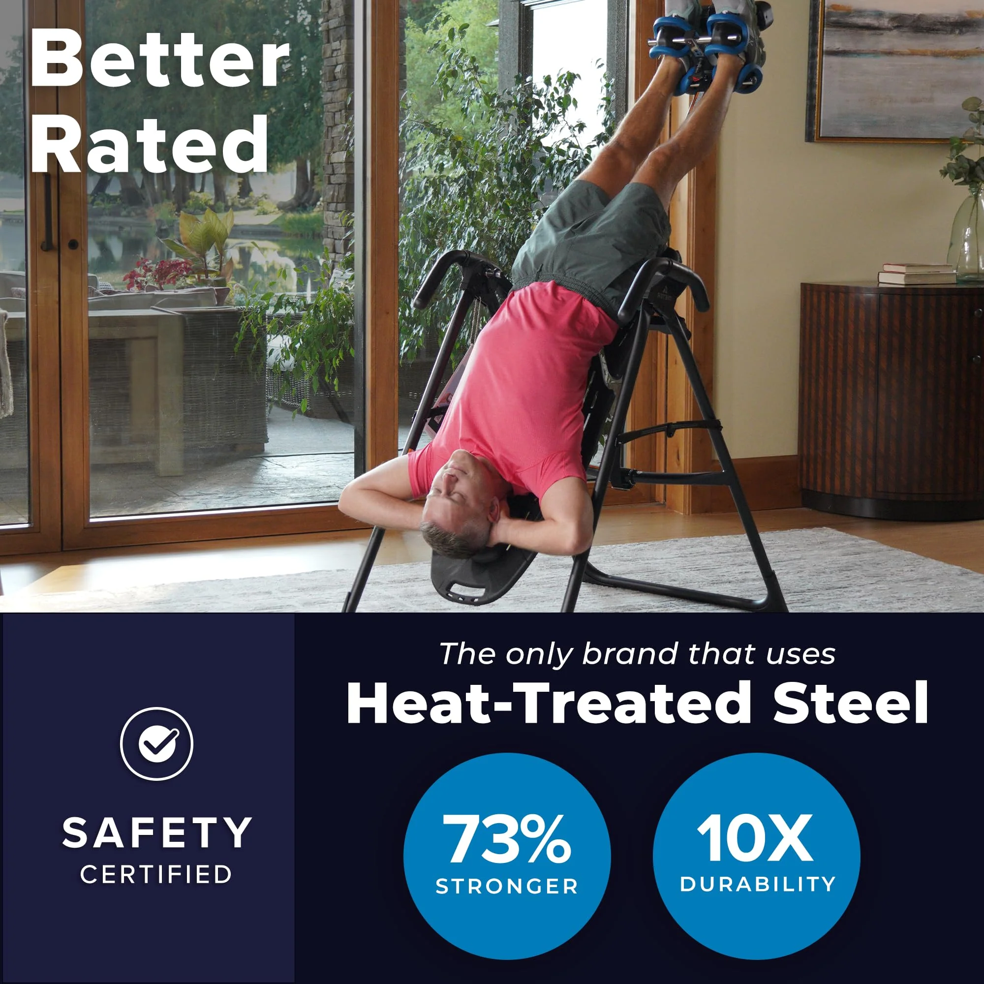 Teeter EP-560 Inversion Table, FDA Registered, ComforTrak Backrest, 300 lb Capacity, Includes Acupressure Nodes & Lumbar Bridge