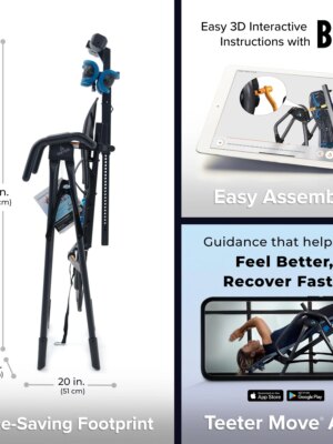 Teeter EP-560 Inversion Table, FDA Registered, ComforTrak Backrest, 300 lb Capacity, Includes Acupressure Nodes & Lumbar Bridge