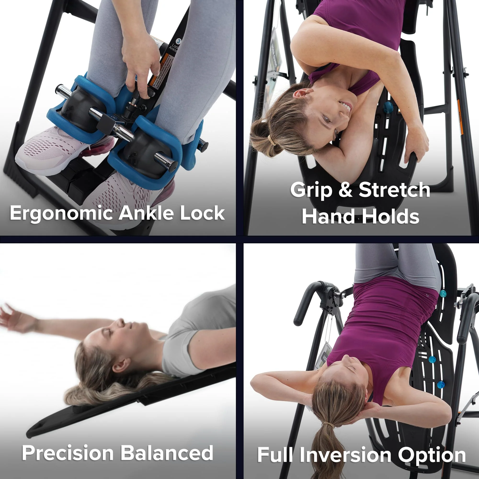 Teeter EP-560 Inversion Table, FDA Registered, ComforTrak Backrest, 300 lb Capacity, Includes Acupressure Nodes & Lumbar Bridge