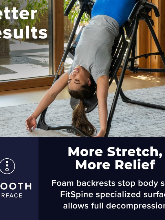 Teeter EP-560 Inversion Table, FDA Registered, ComforTrak Backrest, 300 lb Capacity, Includes Acupressure Nodes & Lumbar Bridge