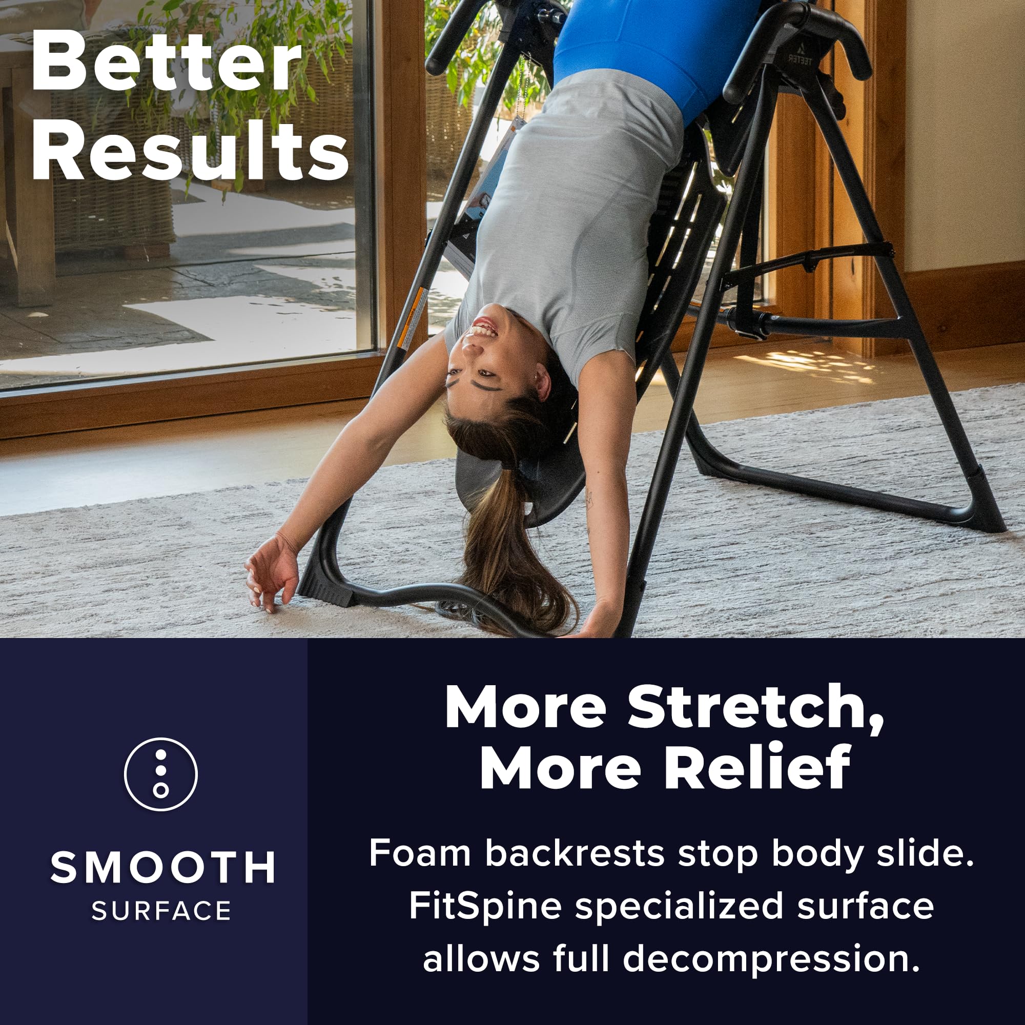 Teeter EP-560 Inversion Table, FDA Registered, ComforTrak Backrest, 300 lb Capacity, Includes Acupressure Nodes & Lumbar Bridge