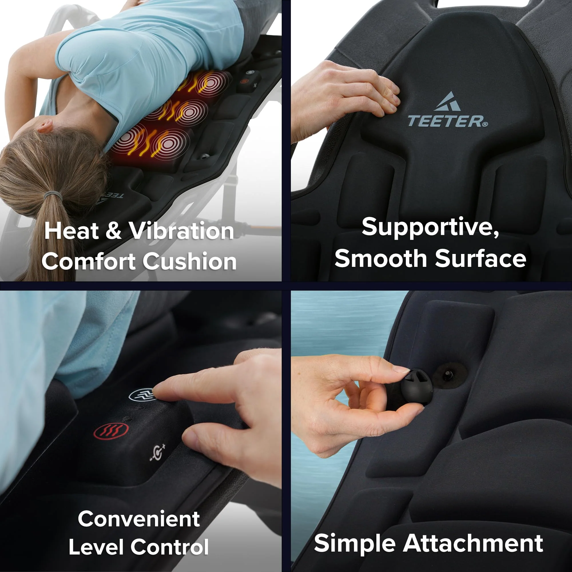 Teeter EP-560 Inversion Table, FDA Registered, ComforTrak Backrest, 300 lb Capacity, Includes Acupressure Nodes & Lumbar Bridge