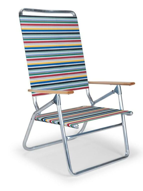 Telescope 711 High Boy Beach Chair - Classic Stripe, Adjustable, Lightweight with Canopy & Side Bag