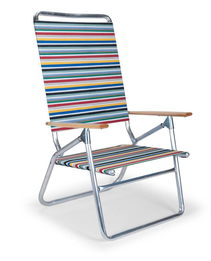 Telescope 711 High Boy Beach Chair - Classic Stripe, Adjustable, Lightweight with Canopy & Side Bag