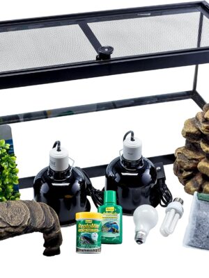 Tetra Aquatic Turtle Deluxe Kit 20-Gallon Glass Aquarium with Filter & Heating Lamps