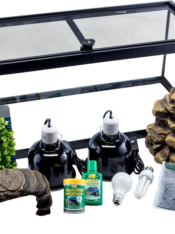 Tetra Aquatic Turtle Deluxe Kit 20-Gallon Glass Aquarium with Filter & Heating Lamps