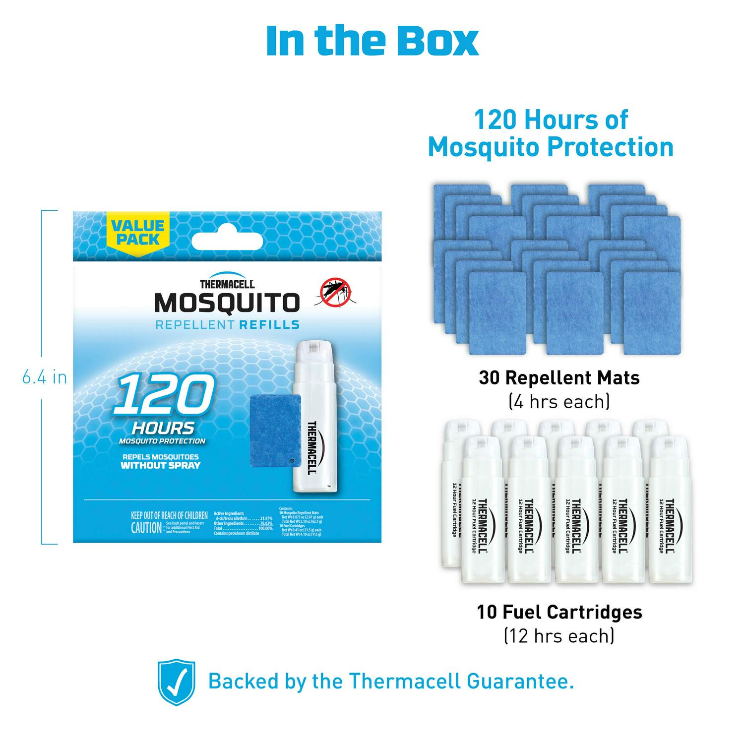 Thermacell Mosquito Repellent Refills, 120-Hour Protection, 10 Pack, Cordless & DEET-Free