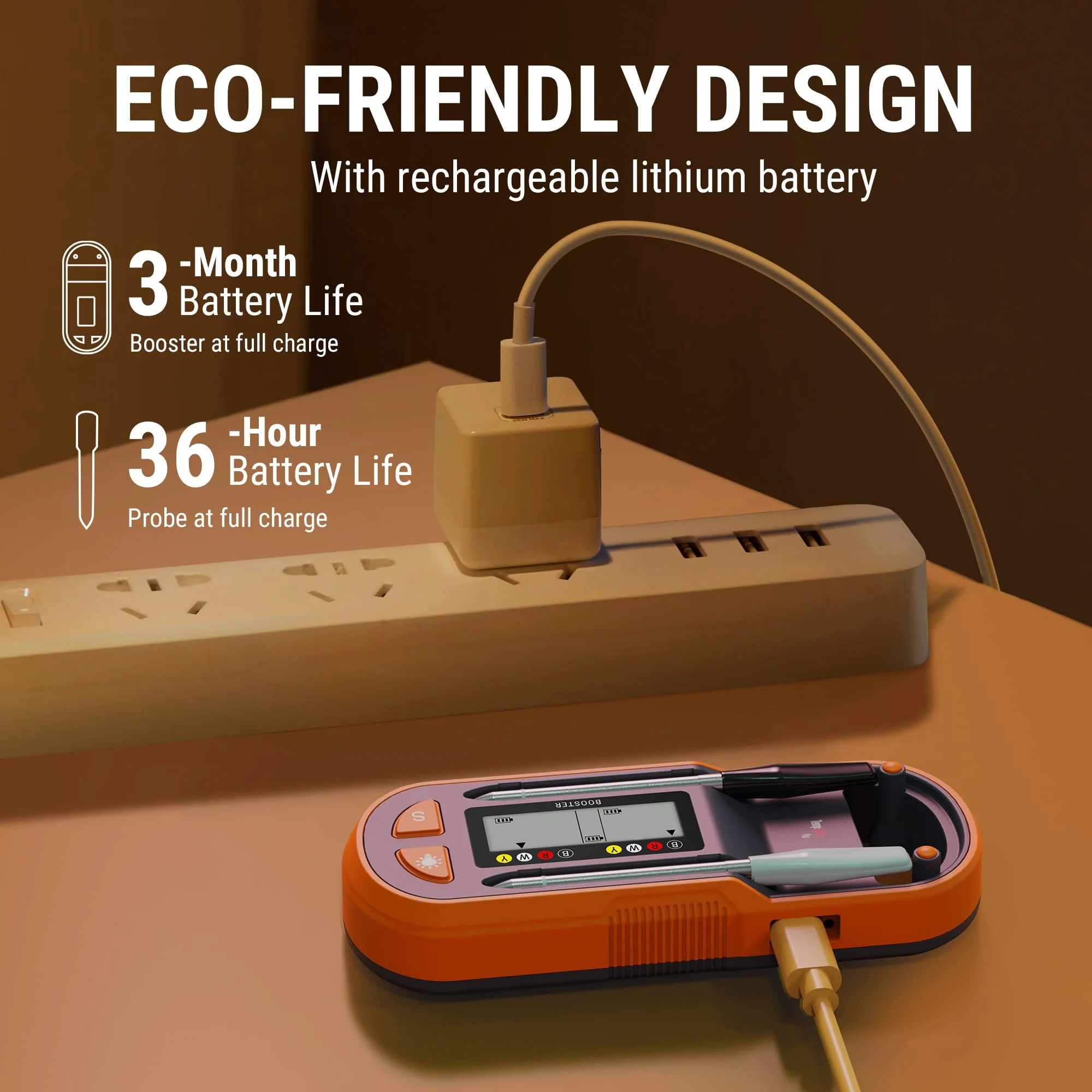 ThermoPro TempSpike Plus Wireless Meat Thermometer, 600ft Bluetooth Range, Color-Coded Probes, Smart Display, Waterproof
