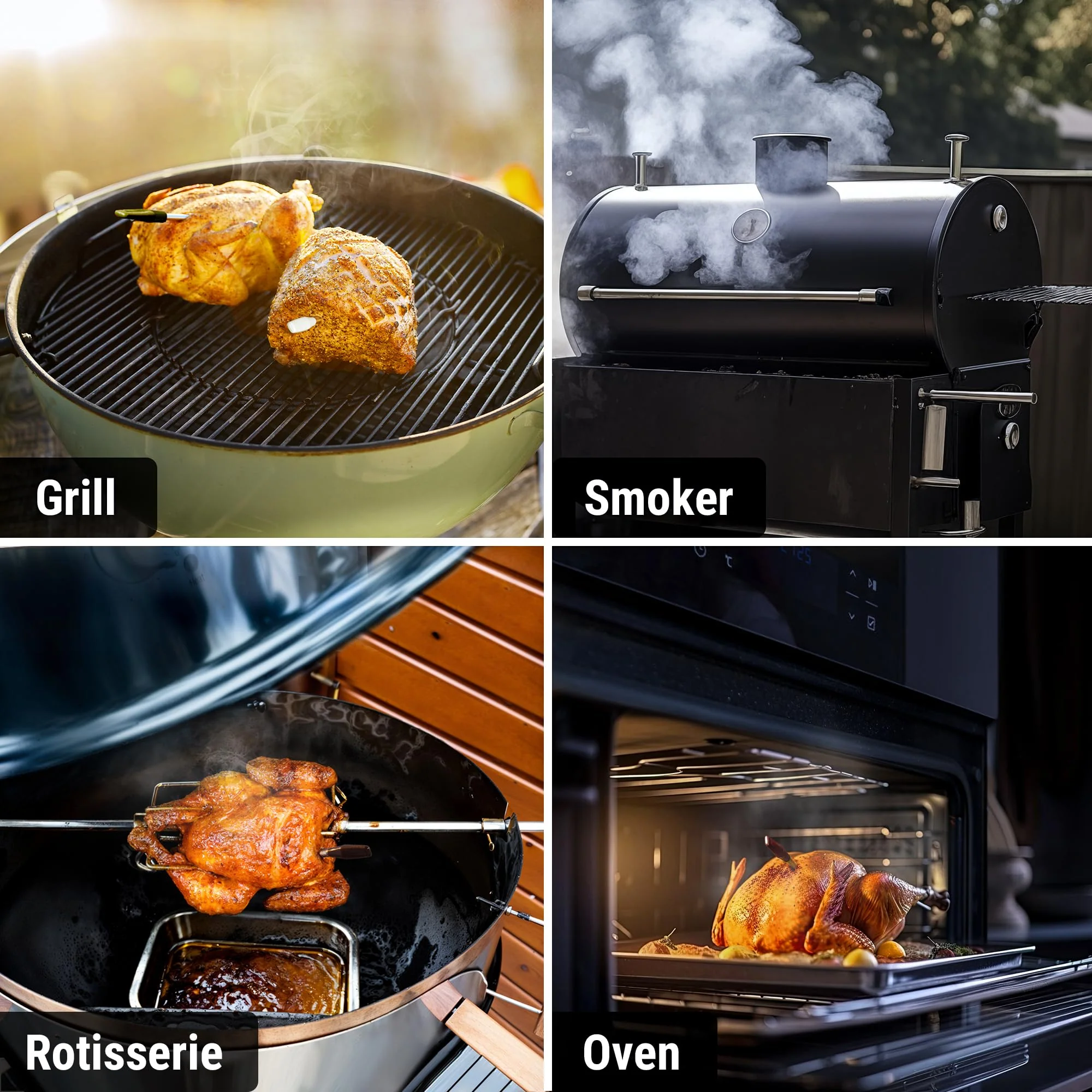 ThermoPro TempSpike Plus Wireless Meat Thermometer, 600ft Bluetooth Range, Color-Coded Probes, Smart Display, Waterproof