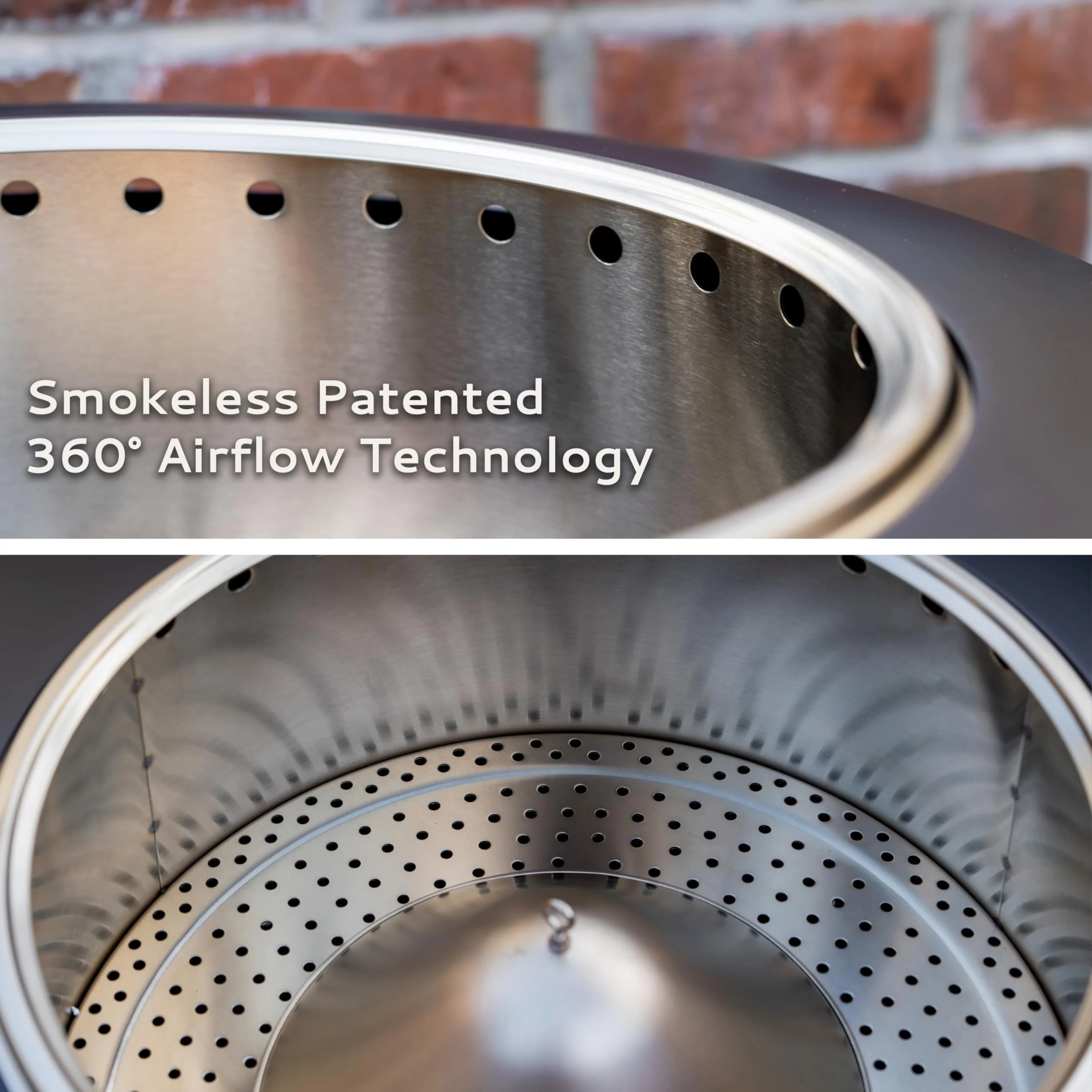 TIKI Brand Smokeless 25" Patio Fire Pit, Stainless Steel, Easy Clean, Includes Stand & Cover