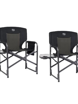 TIMBER RIDGE 2-Pack Oversized Lightweight Camping Chairs with Side Table, 400 lbs Capacity, Portable Folding Seats