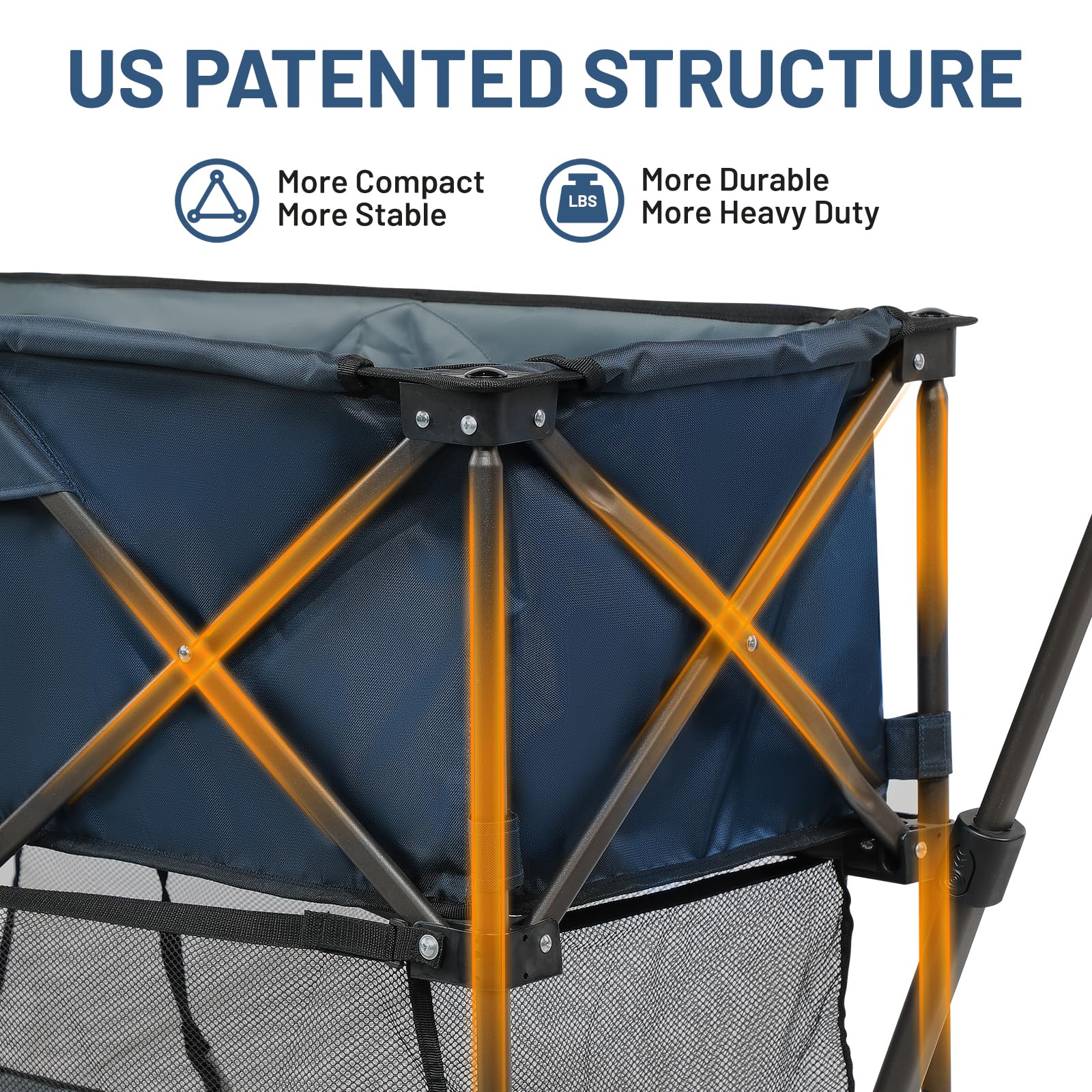 Timber Ridge Folding Double Decker Wagon, 450lbs Capacity, 54" Extended Shelf, All-Terrain Wheels, Compact Design