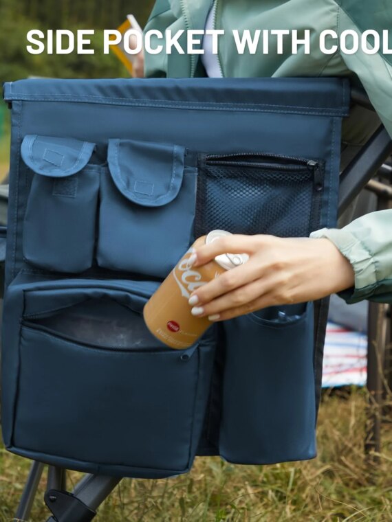 TIMBER RIDGE Oversized Folding Camping Chair, 500 lbs Capacity, with Cup Holder & Cooler Pocket