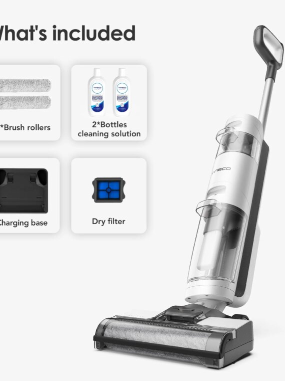 Tineco iFLOOR 3 Breeze Complete Cordless Wet Dry Vacuum Cleaner with Self-Cleaning, Lightweight, 2-in-1 Washer