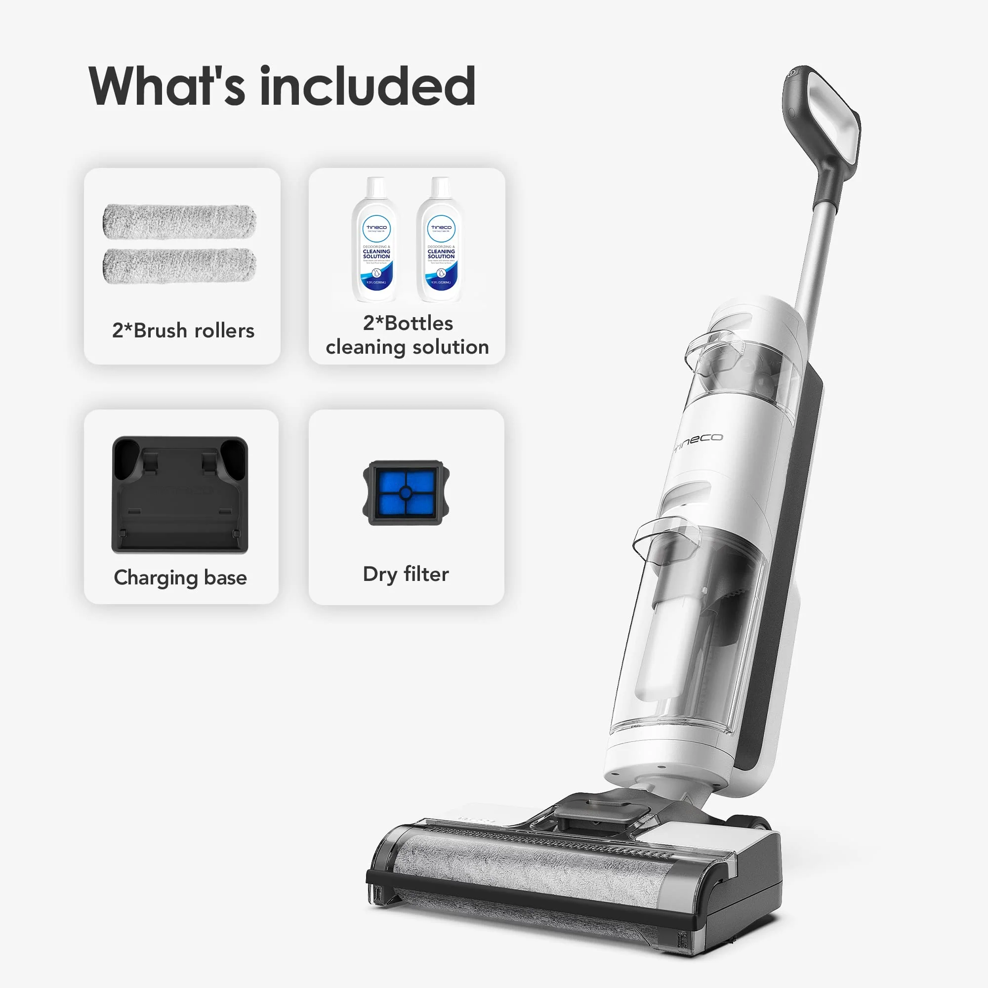 Tineco iFLOOR 3 Breeze Complete Cordless Wet Dry Vacuum Cleaner with Self-Cleaning, Lightweight, 2-in-1 Washer