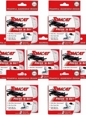 Tomcat Press 'N Set Mouse Trap, Easy-Set, No-Touch Disposal, 14 Traps Total (7 Packs of 2)