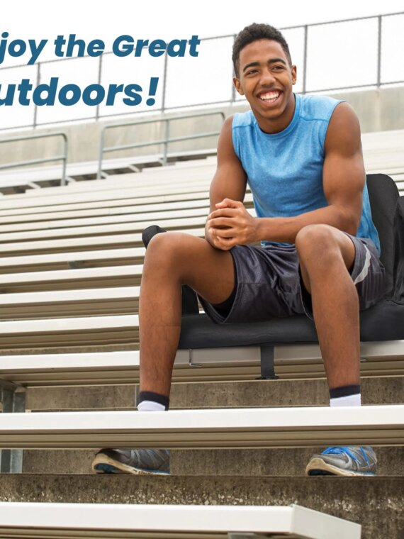 TOPSKY Stadium Seat with Reclining Back, 18.7" Width, Waterproof, Foldable, 3-Position Adjustable, 250 lbs Capacity