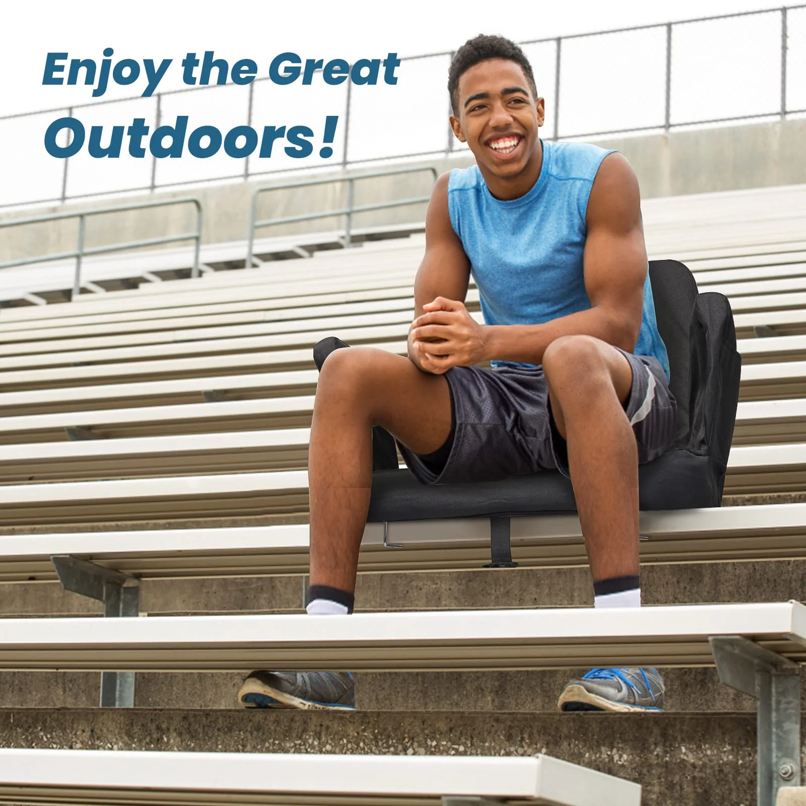 TOPSKY Stadium Seat with Reclining Back, 18.7" Width, Waterproof, Foldable, 3-Position Adjustable, 250 lbs Capacity