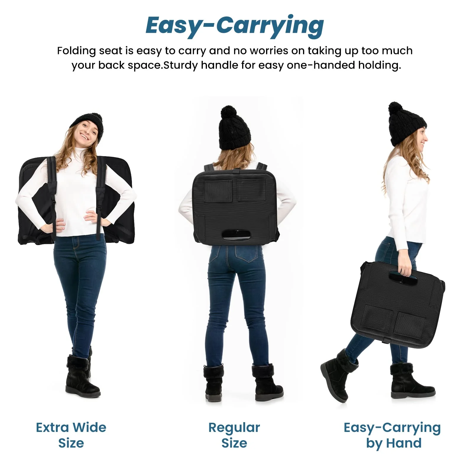 TOPSKY Stadium Seat with Reclining Back, 18.7" Width, Waterproof, Foldable, 3-Position Adjustable, 250 lbs Capacity