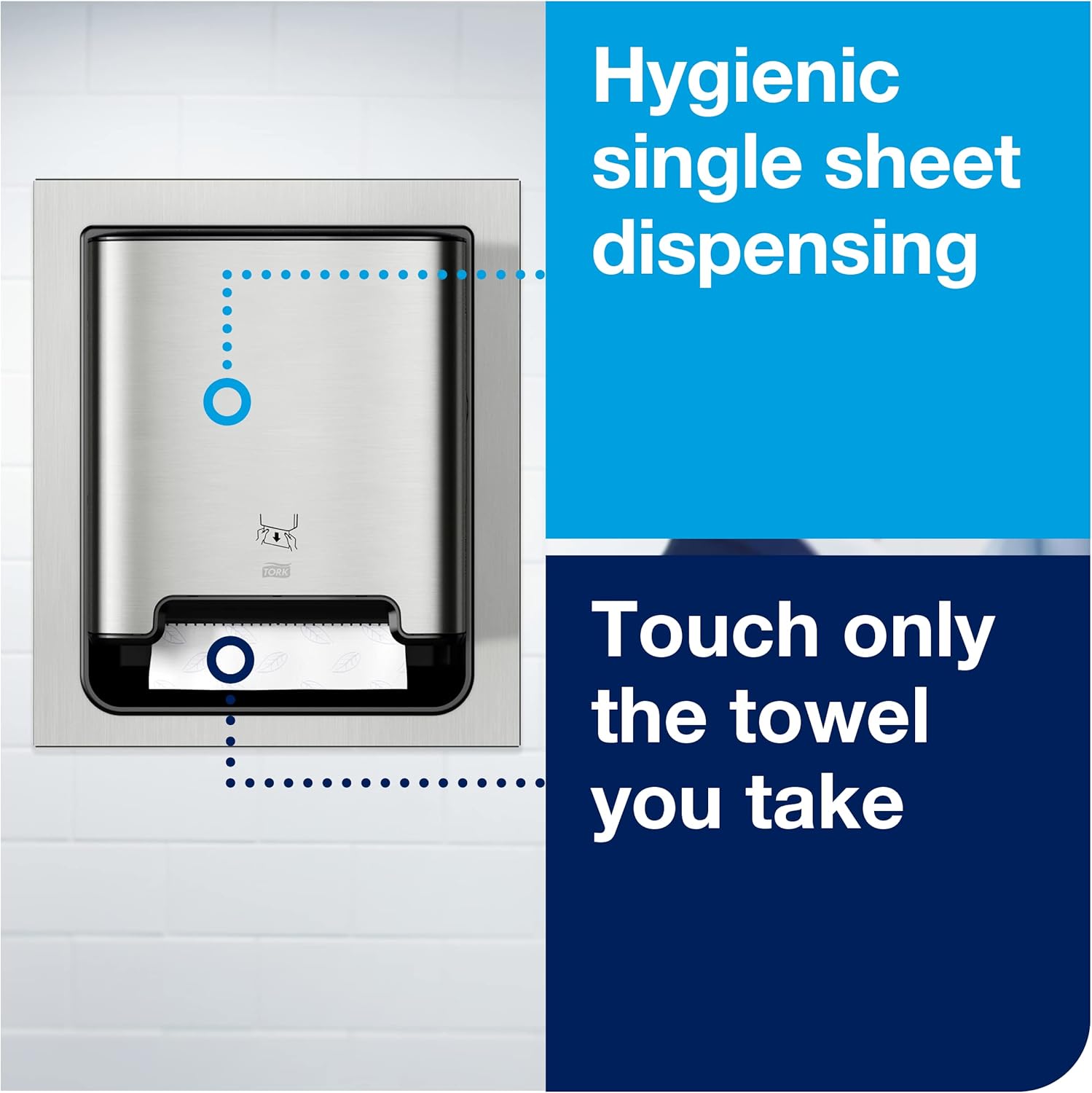 Tork Stainless Steel Paper Hand Towel Dispenser with Universal Refill Rolls (6 Pack)